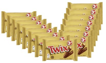 Twix Multipack 15x 3x50 g – Knuspriger Keksriegel mit Karamell und Schokolade I Snack I Süßes I Süßigkeiten I Schokoriegel