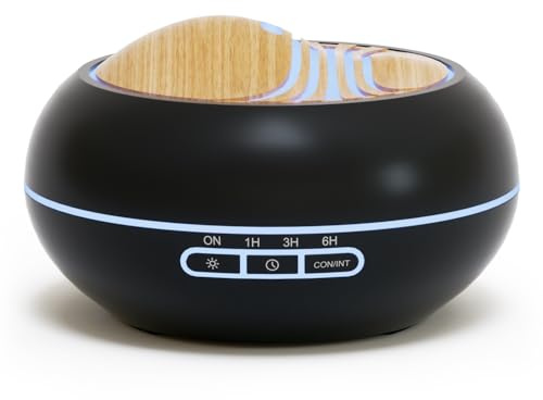 SALKING 400ml Essential Oil Diffuser, Ultrasonic Aromatherapy Diffuser Cool Mist Humidifier with 7 LED Night Light, Timer & Auto-Off, Large Room Diffuser (Black)