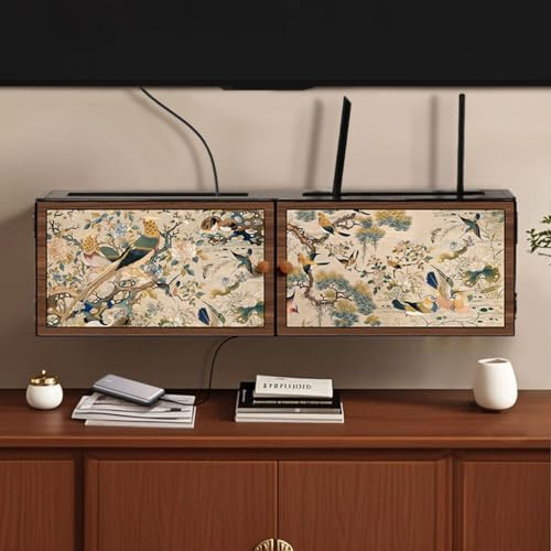 Support TV multimédia Console TV Support mural flottant pour système audiovisuel, accessoires TV, routeur Wi-Fi, décodeur TV, décodeur câble, lecteur DVD, consoles de jeux ou autres petits projecteurs