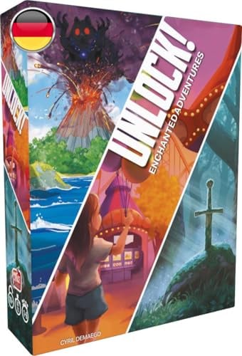 Asmodee, Unlock! Enchanted Adventures, Familienspiel, Deutsch | Kooperatives Escape-Rätselspiel für 1-6 Spieler, 60-75 Minuten, Brettspiel ab 10 Jahren, Schwierigkeit: Leicht bis Schwer