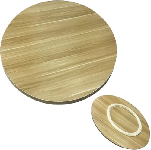 Vassoio Da Portata Rotondo 60cm 80cm 100cm Giradischi Girevole In Legno, Grande Piatto Girevole Per Tavolo Da Pranzo, Piatto Di Servizio Centrotavola(Light Walnut,60cm (24 in))