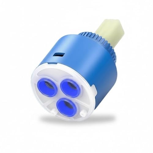 35 mm Tap Cartridge, Mixer Tap Cartridge Replacement Ceramic Disc Cartridg Valve Mix Tap Inner Cartridge Replacement for Kitchen Faucet with Cartridge Base