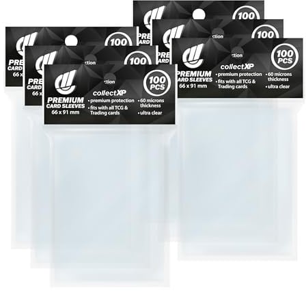 collectXP – Card Sleeves Standard Size (66x91mm) – Premium Kartenhüllen, Schutzhüllen, Ultra clear & 60 Microns (kompatibel mit Magic, PKM, Yu-Gi-Oh!, Sportkarten & co.) (6)