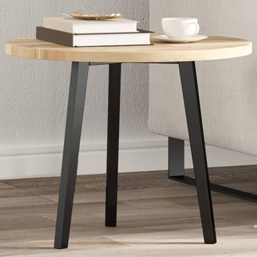 Owoxanthellate Akazien Tischplatte rund 50 cm Massivholz unbehandelt als Schreibtischplatte Zeichentisch Basteltisch Modernes Design Robust & Langlebig für Wohnzimmer Büro Küche Home Office