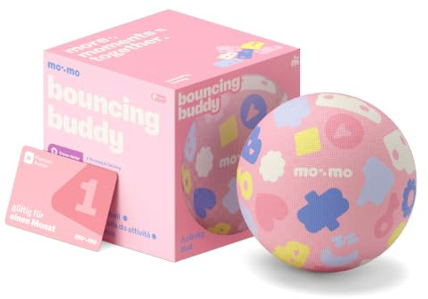 mo:mo Kinderball Klein - Spielball für Kleinkind & Baby ab 1 Jahr (Rosa) | 12,7 cm Gummiball für Indoor & Outdoor, weicher Fußball & Softball, ideal als erstes Babyspielzeug und zum Greifen