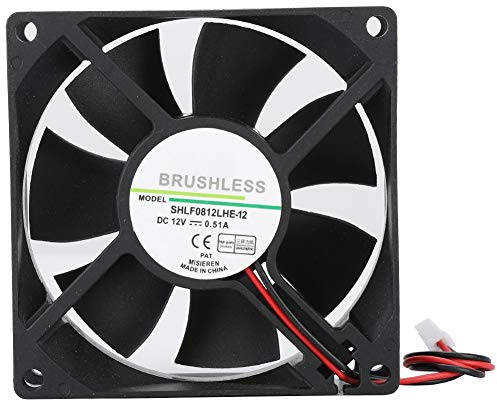 DC12V Cooling Fan High Performance 80mm Double Ball Bearing Quiet Powerful Airflow Computer Cooling Fan for PC Case CPU Heatsink Power Supply Server Water Cooling System