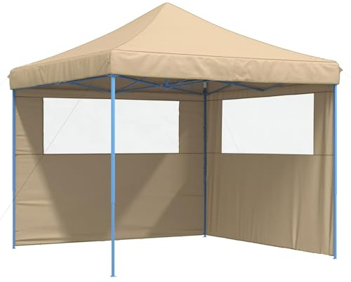 vidaXL Party-Zelt Beige 292 x 292 x 315 cm Oxford-Stoff, Garten und Terrasse, modernes Party-Zelt, schnell aufzustellen, tragbarer Sonnenschutz für Outdoor-Events
