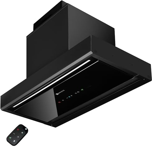 Campana extractora integrable Kompatic Yara 60 KPYR60BIB, 60 cm, 800 m³/h, clase A+, control táctil y gestual, LED ajustable, negro mate.