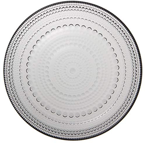 Iittala Kastehelmi Teller und Schalen, Glas, Grau, 17 x 17 x 2 cm