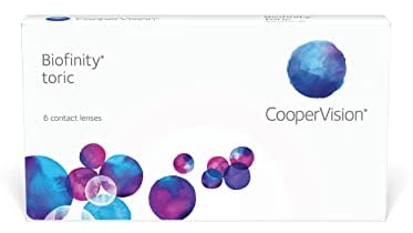 Biofinity Toric von CooperVision torische Monatslinsen weich, 6 Stück / BC 8.7 mm / DIA 14.5 mm / CYL -1.75 / ACHSE 20 / -4.5 Dioptrien