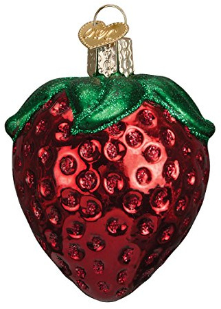 Old World Christmas Ornaments: Summer Strawberry Glass Blown Ornaments for Christmas Tree (28106)