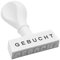 Wedo 19312 Lagertext Stempel Gebucht, Kunststoff, Abdruckbreite 45 mm, Schrifthöhe 5, mm ergonomischer Griff, weiß