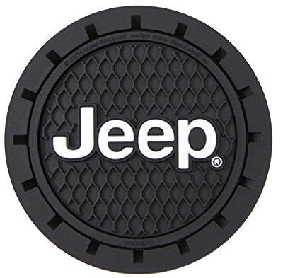 Plasticolor 000652R01 Lot de 2 Porte-gobelets avec Logo Jeep pour Voiture, Camion, SUV, Noir