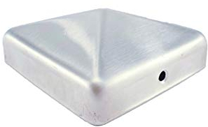 Capuchon de Poteau Haut de Gamme 71x71 mm en Acier Inoxydable pour poteaux 7x7 cm Couvercle de Capuchon de clôture pyramidale Capuchon 1 pièce