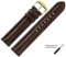 MARBURGER Uhrenarmband 18mm Leder Braun Gold Alligator (Lousiana) Prägung Mit Naht - Montage Set 8321831000220