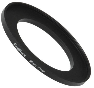 Fotodiox Step Up Ring aus eloxiertem schwarzem Metall, Keine, schwarz, 55-77 mm