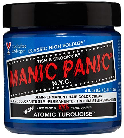 Manic Panic Atomic Turquoise Classic Creme, coloración semipermanente vegana y sin crueldad animal, 118 ml