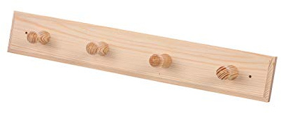 Eliga Kleiderhaken Holz mi 4 Aufhängern, 87603, 1 Stück (1er Pack)