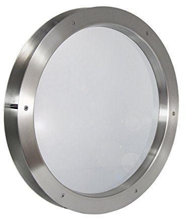 Edelstahl Bullauge TBAM-250 BS Milchglas beidseitig verschraubt Türfenster