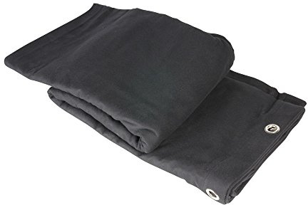 Adam Hall Accessories 0152 X 36 - Bühnenmolton B1 schwarz mit Ösen brüniert 3 x 6 m