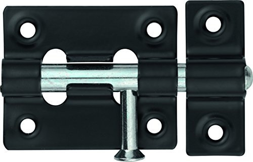 Abus 59677 SRR45 BL Targette de porte à bout rond 45 mm Noir