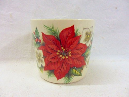 xmas red poinsettia small sugar Bowl