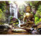 murando Fototapete 300x210cm- Foto Tapete Schlafzimmer Wohnzimmer Moderne Vliestapete XXL Wandtapete Motivtapeten Bildtapete 3d Effekt Wand Dekoration - Natur Buddha Wald Wasserfall Asia h-C-0033-a-b