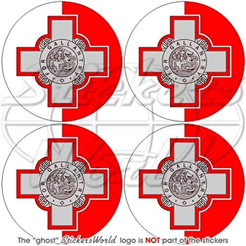 Malta Malteser 50 mm (5,1 cm) Vinyl bumper-helmet Sticker, Aufkleber X4