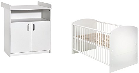 Schardt 10 517 02 00 Sparset 2 - teilig Classic White bestehend aus, Kombi - Kinderbett, 70 x 140 cm