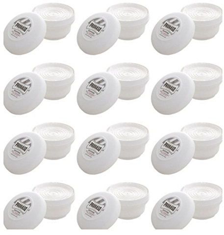 12x PRORASO Rasierseife Tiegel 150ml grüner Tee Sensible Haut beruhigend Weiß