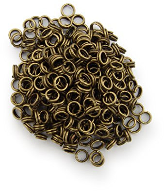 WEBandBUY Schlüsselringe/Split Rings 4mm Durchmesser Farbe Antik Bronze 15g ca.290 STK
