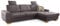 Cavadore Ecksofa Puccino mit Federkern, verstellbarer Rückenlehne und 2 Kopfstützen / Couch in L-Form im Landhausstil / 281 x 86 x 178 cm / Mikrofaser grau