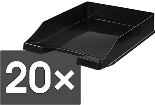 HAN 1027 Briefablage KLASSIK, DIN A4/C4, stapelbar, stabil, modern (schwarz / 20er Pack)