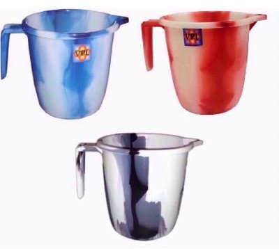 Assorted Double Colour Plastic Jug 1.5LTR Bathroom Bath Shower Home Multi-Purpose