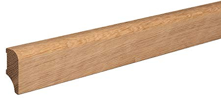 Sockelleiste München Eiche Massivholz ROH Oberkante Abgerundet 40mm