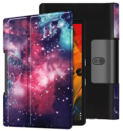 Lobwerk - Custodia per Lenovo Yoga Smart Tab YT-X705F da 10,1, con Funzione di Supporto e spegnimento Automatico Viola 01