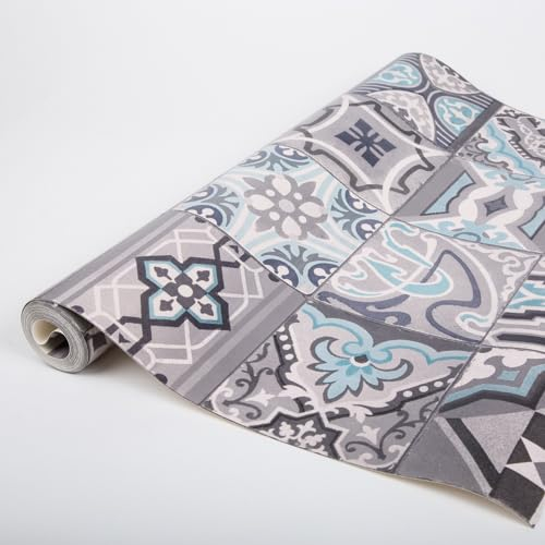 Create Your World 67.5cm x 4m Moroccan Tile SIMENTA Grey Premium 3D splashback Tile Wallpaper (270-1003)