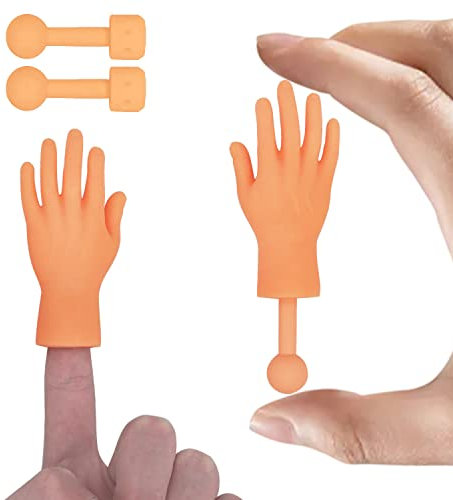 Yolococa Portable - 2 Stück Tiny Hands mit Griff Kleine Hände Fingerpuppen Tiny Hands Mini Finger Hände Spiel Scherzartikel