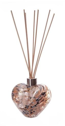 Amelia Art Glass Reed Diffuser Heart - White, Gold & Nude