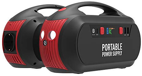 SSCYHT Mobiler Energiespeicher 222Wh Lithium Backup Batterie mit 100W AC Steckdose DC/QC3.0 USB/Typ-C Anschlüsse für Innen CP|AP Außen Camping Reise und Notfallzwecke