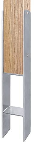 Aufun 2 Stück H-Pfostenträger in Ausführung 101mm H-anker H-Form Stahlträger- 600 mm Länge, Materialstärke 5mm (2 Stück 101mm)