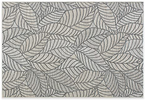 DomDeco In- & Outdoor Teppich Mirella, Robustes, 6mm Dickes Flachgewebe - für Terrasse/Balkon und Innenräume, aus Kunstfaser, Grau in 120x170cm