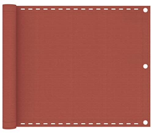 vidaXL Balkon Sichtschutz Bespannung Terrasse Windschutz Sonnenschutz Balkonbespannung Balkonverkleidung Balkonsichtschutz Terracotta-Rot 75x500cm HDPE