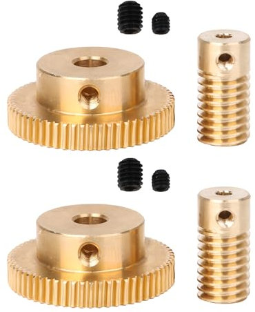 CNBTR Lot de 4 engrenages à vis sans fin en laiton 1:60 0,3 cm Réducteur 0,5 Modulus 60T