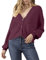 JOPHY & CO. Cardigan Corto Donna Tipo Maglia con Maniche Lunghe, Tasche e Bottoni (cod. 57058) (L, Bordeaux)