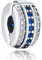 Annmors Blau Clip Charms für Armband 925 Sterling Silber Stopper mit Kubischem Zirkon