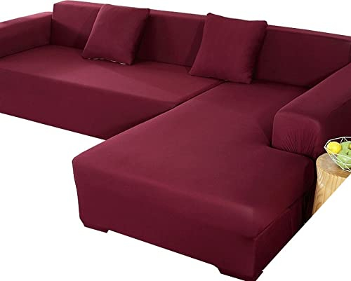 Sofabezug Couchbezug L U Form L-Förmige Sofabezüge Grau Beige Braun Sofahusse Stretch Eckcouch Rechts Links L-vormig Bank Sofa Hussen 1 2 3 4 Sitzer 3er 2er Couch Bezug Überzug Ecksofa Cover