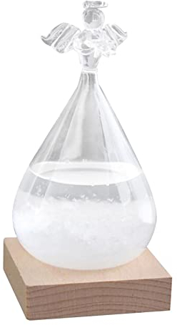 Sturmglas,Flaschen Von Wettervorhersagen Flaschen,Transparentes Wassertropfen-Sturmglas, Wettervorhersage Wetterstation,Wassertropfen Glasflasche Mit Holzsockel,Mode Kreatives Büro Desktop Handwerk