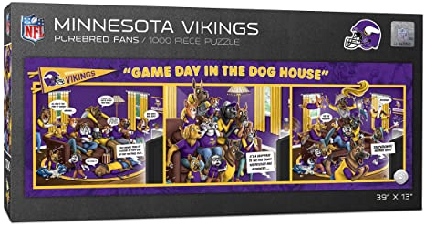 YouTheFan Unisex-Erwachsene NFL Minnesota Vikings Game Day in The Dog House – 1000 Teile Puzzle, Team-Farben