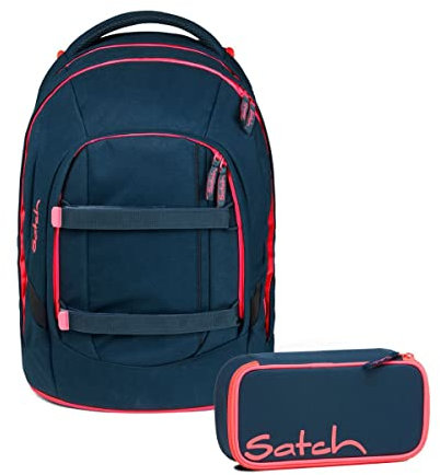 Satch Pack Schulrucksack Set 2tlg. mit Schlamperbox (Pink Phantom)